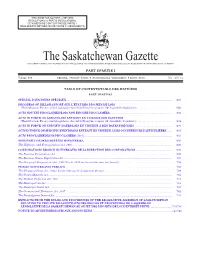 Sask Gazette, Part I, April 9, 2010