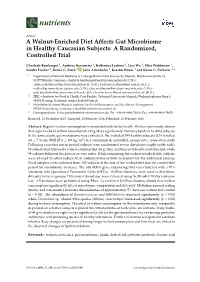 A Walnut-Enriched Diet Affects Gut Microbiome in Healthy Caucasian Subjects: a Randomized, Controlled Trial