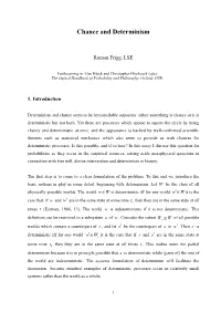 Chance and Determinism