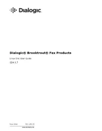 Dialogic Brooktrout Fax Products Linux End User Guide