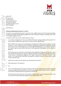 For Personal Use Only Use Personal for a Loan That Mr Zhang Claimed Had Been Guaranteed by PRC DSX