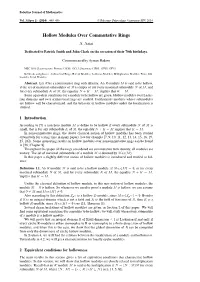 Hollow Modules Over Commutative Rings A