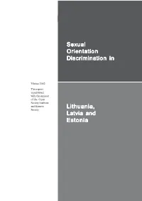 Sexual Orientation Discrimination in Lithuania, Latvia and Estonia Chapter 1