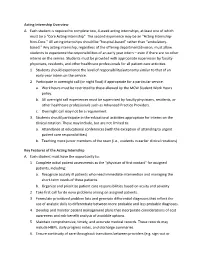 Acting Internship Overview A. Each Student Is Required to Complete Two, 4-Week Acting Internships, at Least One of Which Must Be a “Core Acting Internship”