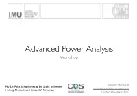 Advanced Power Analysis Workshop