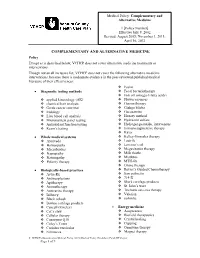 Complementary and Alternative Medicine