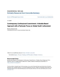Contemporary Confessional Commitment: a Models-Based Approach with a Particular Focus on Global South Lutheranism