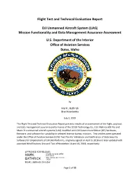 DJI Government Edition UAS Data Management Assurance Flight Test and Evaluation Report