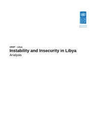 Instability and Insecurity in Libya
