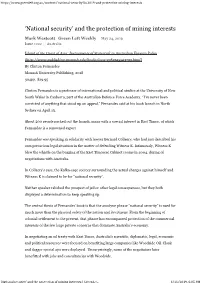 National Security’ and the Protection of Mining Interests