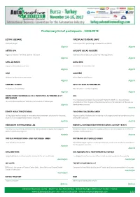 Preliminary List of Participants - 04/06/2018