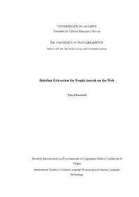 Relation Extraction for People Search on the Web