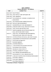 SOIL SCIENCE Course Structure – at a Glance