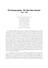 The Emancipist: 'On His Own Hands'