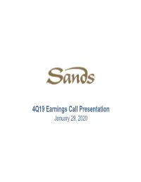 4Q19 Earnings Call Presentation January 29, 2020 Forward Looking Statements