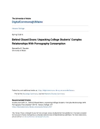Behind Closed Doors: Unpacking College Students' Complex