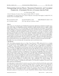 Distinguishing Between Theory, Theoretical Framework, and Conceptual Framework: a Systematic Review of Lessons from the Field