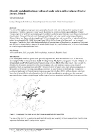 Diversity and Classification Problems of Sandy Soils in Subboreal Zone (Central Europe, Poland)