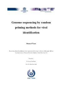 Genome Sequencing by Random Priming Methods for Viral Identification