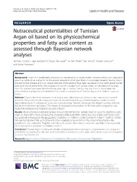 Nutraceutical Potentialities of Tunisian Argan Oil Based on Its