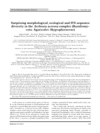 Surprising Morphological, Ecological and ITS Sequence Diversity in the Arrhenia Acerosa Complex (Basidiomy- Cota: Agaricales: Hygrophoraceae)