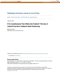 The Use of Judicial Override in Alabama Death Sentencing