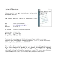 A Feature Model of Actor, Agent, Functional, Object, and Procedural Programming Languages