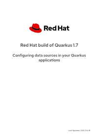 Configuring Data Sources in Your Quarkus Applications