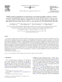 Differential Population Structuring and Demographic History of Two Closely