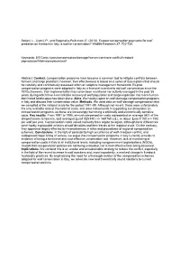 Ex-Post Compensation Payments for Wolf Predation On'livestock in Italy
