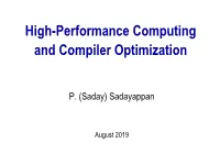 High-Performance Computing and Compiler Optimization