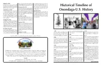 Historical Timeline of Onondaga-U.S. History