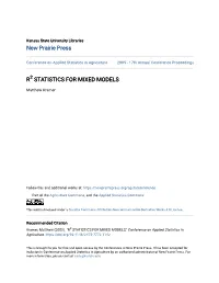 R2 Statistics for Mixed Models