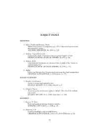 Subject Index