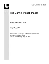 The Gemini Planet Imager
