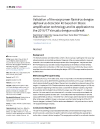 Validation of the Easyscreen Flavivirus Dengue Alphavirus Detection Kit