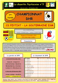 Championnat DHR Qui Reçoit Une Formation De La Souterraine Restant Sur Une Défaite Face À Soyaux