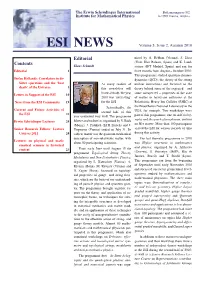 ESI NEWS Volume 5, Issue 2, Autumn 2010
