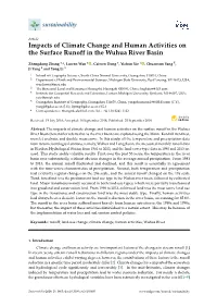 Impacts of Climate Change and Human Activities on the Surface Runoff in the Wuhua River Basin