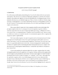 Recognition and the Perception-Cognition Divide