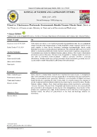 Ulusal Ve Uluslararası Platformda Gastronomik Kimlik Unsuru Olarak Simit (Simit As an Element of Gastronomic Identity in National and International Platforms)