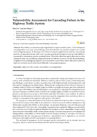Vulnerability Assessment for Cascading Failure in the Highway Trafﬁc System