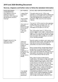 2019 and 2020 Briefing Document Sources, Diagrams and Further Notes to Follow the Tabulated Information