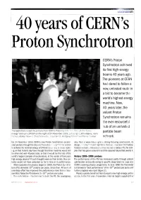 40 Years of CERN's Proton Synchrotron