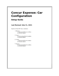 Car Configuration Setup Guide