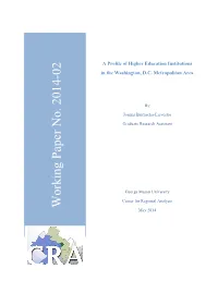 CRA Working Paper 2014-02: a Profile of Higher Educational