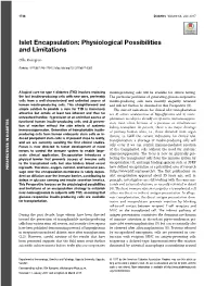 Islet Encapsulation: Physiological Possibilities and Limitations