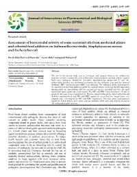(JIPBS) Assessment of Bactericidal Activity of Some Essential