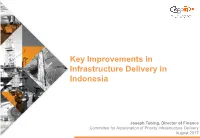 Key Improvements in Infrastructure Delivery in Indonesia