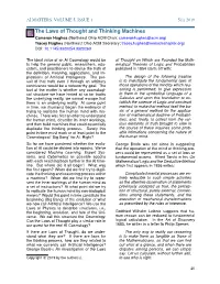 The Laws of Thought and Thinking Machines